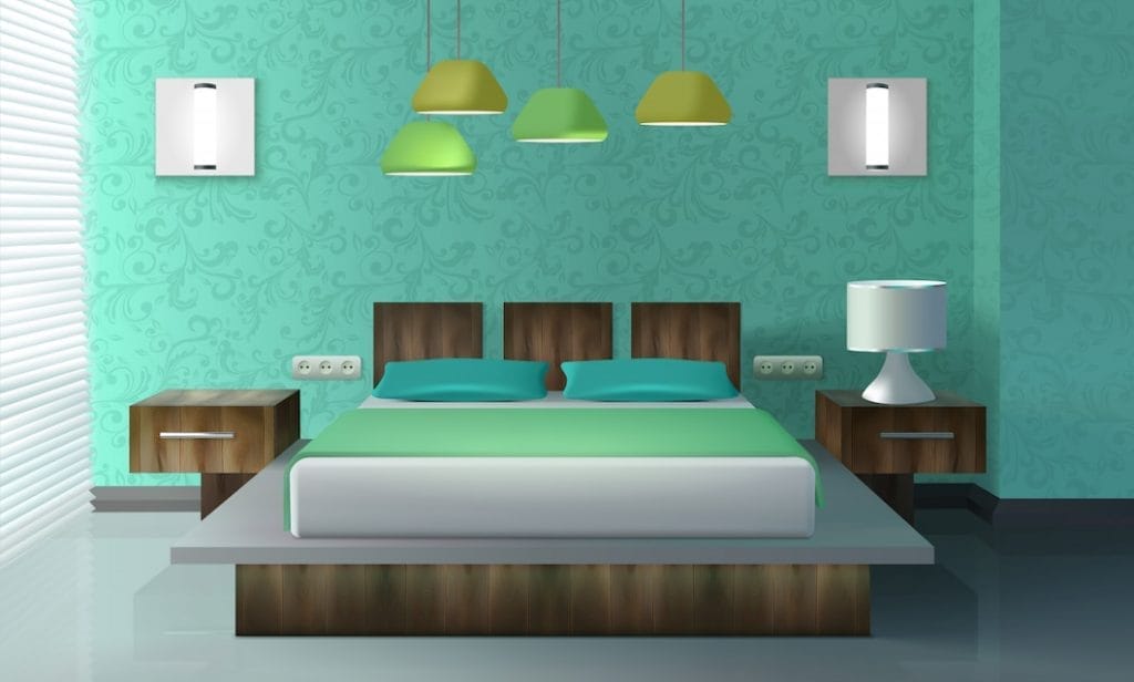 Color blocking bedroom