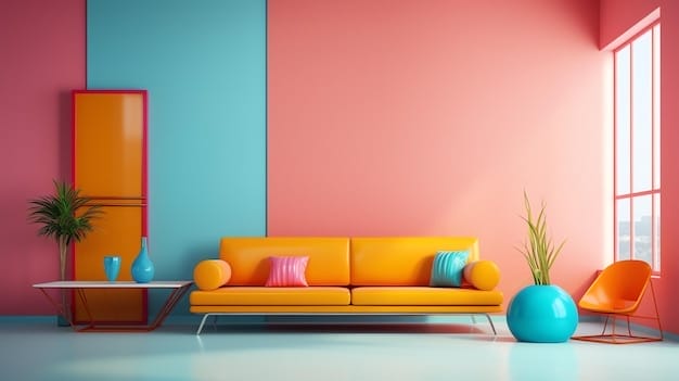 Pink and blue wall color combination